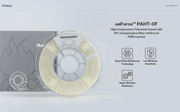 Phaetus aeForce™ PAHT-GF Nylon Filament mit 15% Glasfasern in verschiedenen Farben bis 111°C